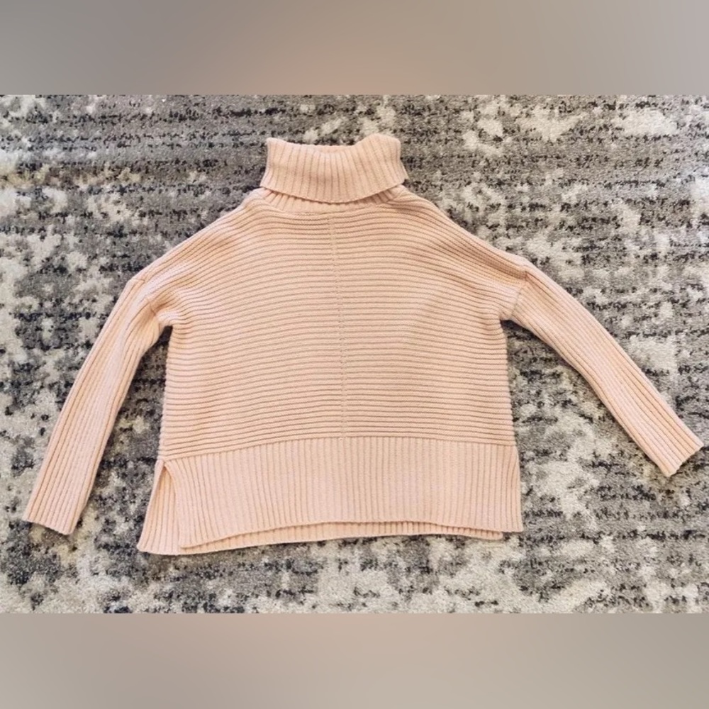 Miss Selfridge Light Pink Turtle Neck Oversized Sweater